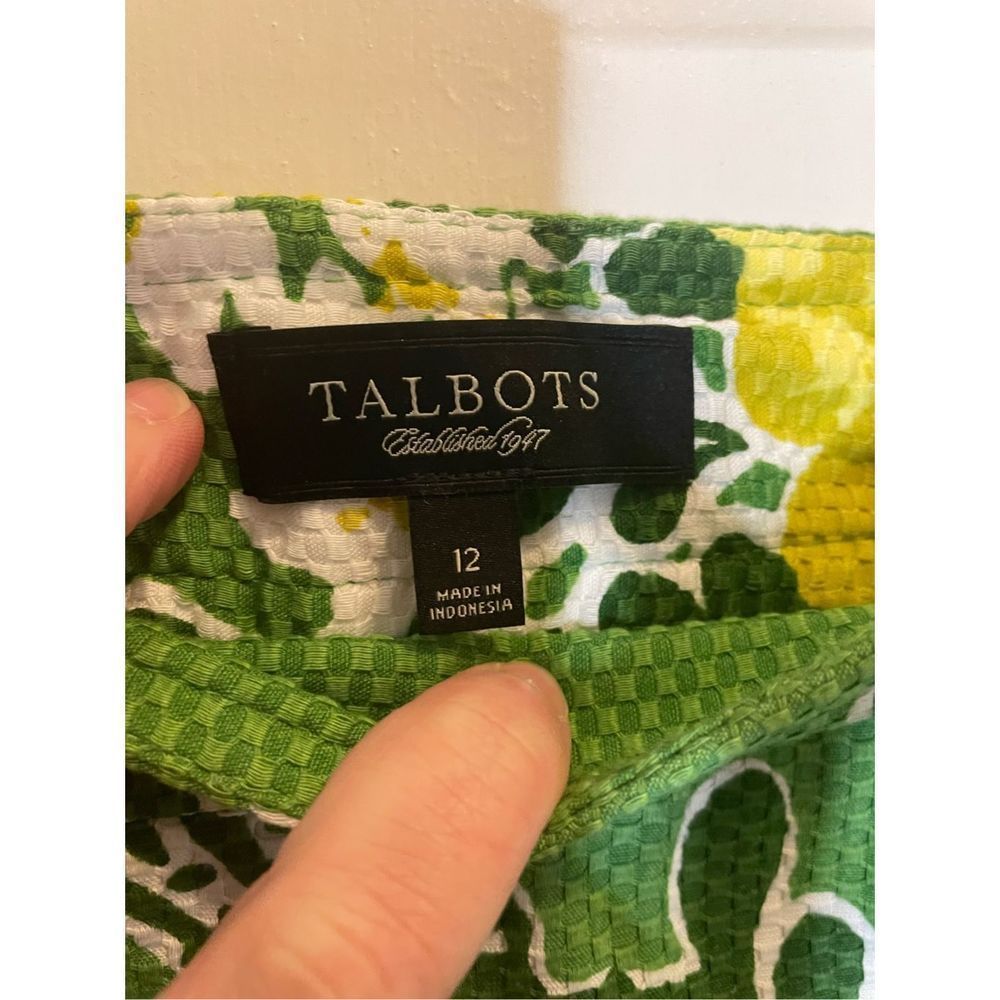 Talbots Vintage inspired faux wrap green and yellow skirt size 12 - Picture 6 of 8